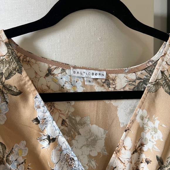 Baltic Born Sicily Satin Maxi Muted Yellow Floral Dress - Picture 3 of 7